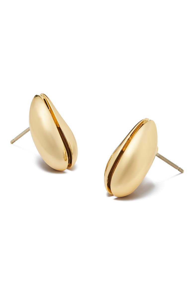 Small Pierced Earrings, Alternate, color, LIGHT BRASS