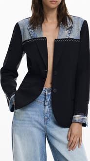 Desigual Denim Trim Blazer
