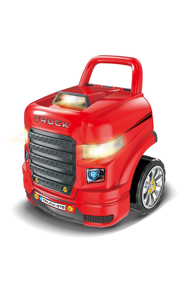 THE BUBBLE FACTORY Truck Mechanic Engine Workshop (Red) Take Apart And Rebuild Engine, Main, color, Red