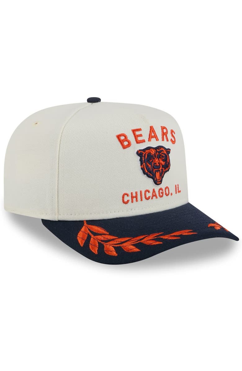 New Era Men's New Era  Cream/Navy Chicago Bears 2025 NFL Draft A-Frame 9FIFTY Snapback Hat, Alternate, color, 