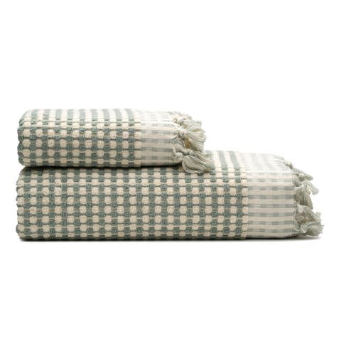 Dots Turkish Cotton Terry Bath and Hand Towel - Set