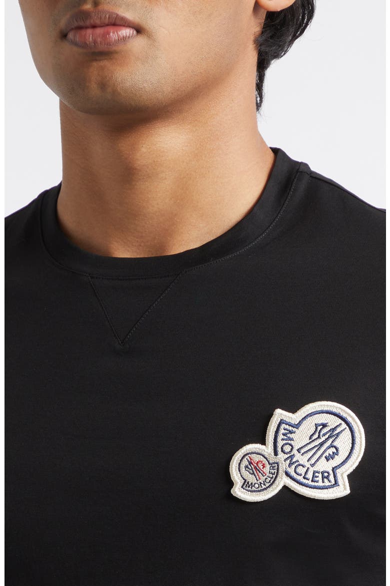 Logo Embroidered Cotton T-Shirt, Alternate, color, BLACK