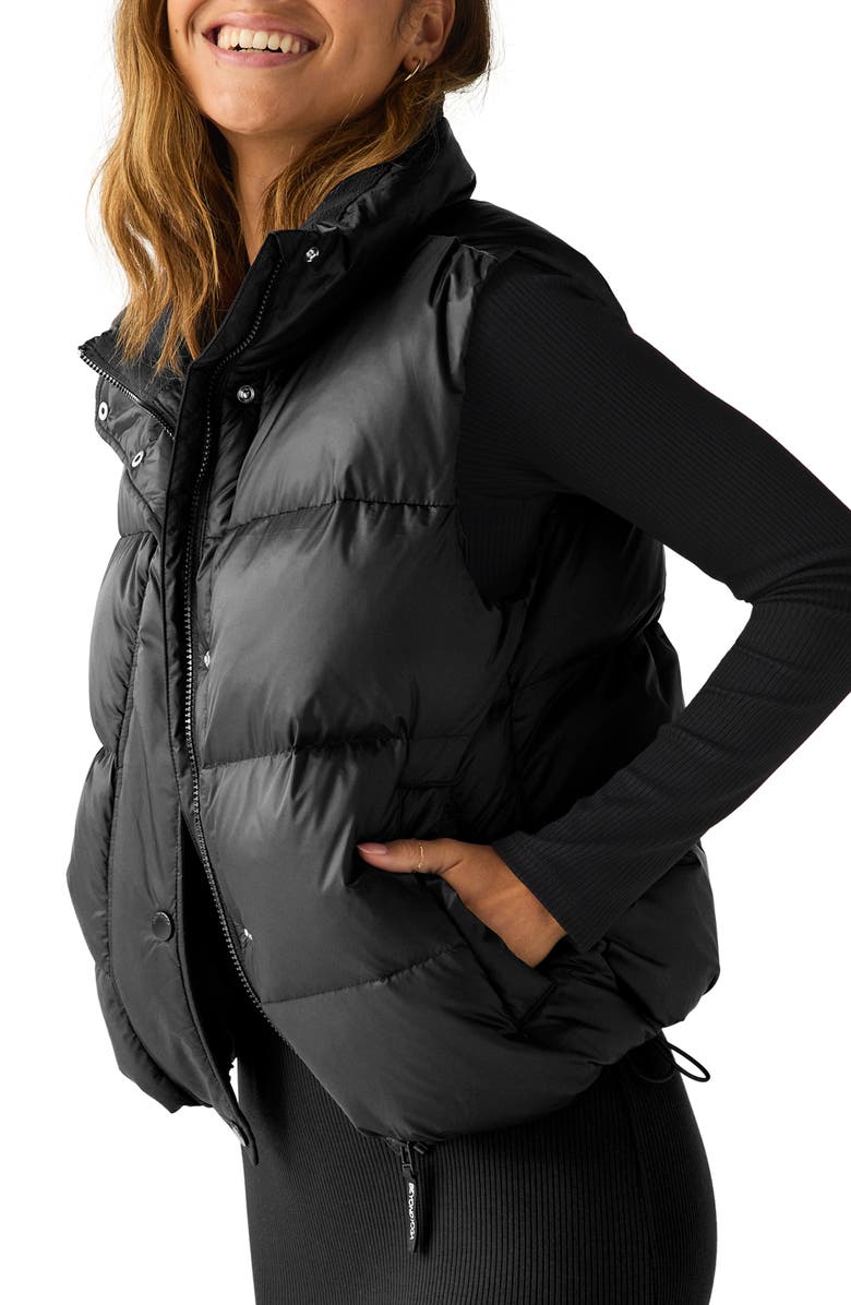 Beyond Yoga Big Cozy Puffer Vest, Alternate, color, Black