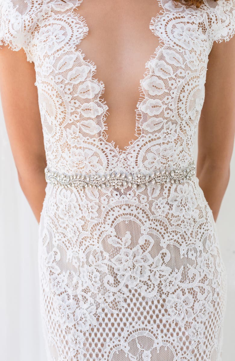 Brides & Hairpins Bronte Crystal Sash, Alternate, color, 