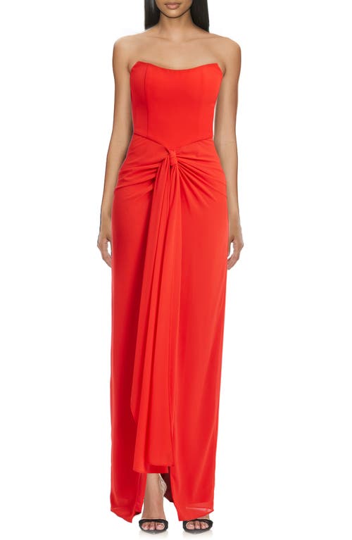 JEWEL BADGLEY MISCHKA JEWEL BADGLEY MISCHKA STRAPLESS MAXI COCKTAIL DRESS