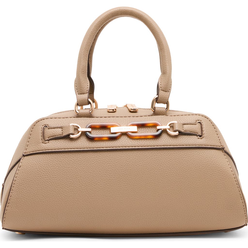 Anne Klein Faux Leather Satchel In Brown