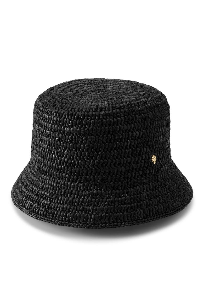 Chaturi Raffia Bucket Hat, Main, color, CHARCOAL