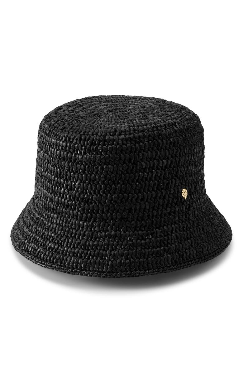 Helen Kaminski Chaturi Raffia Bucket Hat, Main, color, Charcoal
