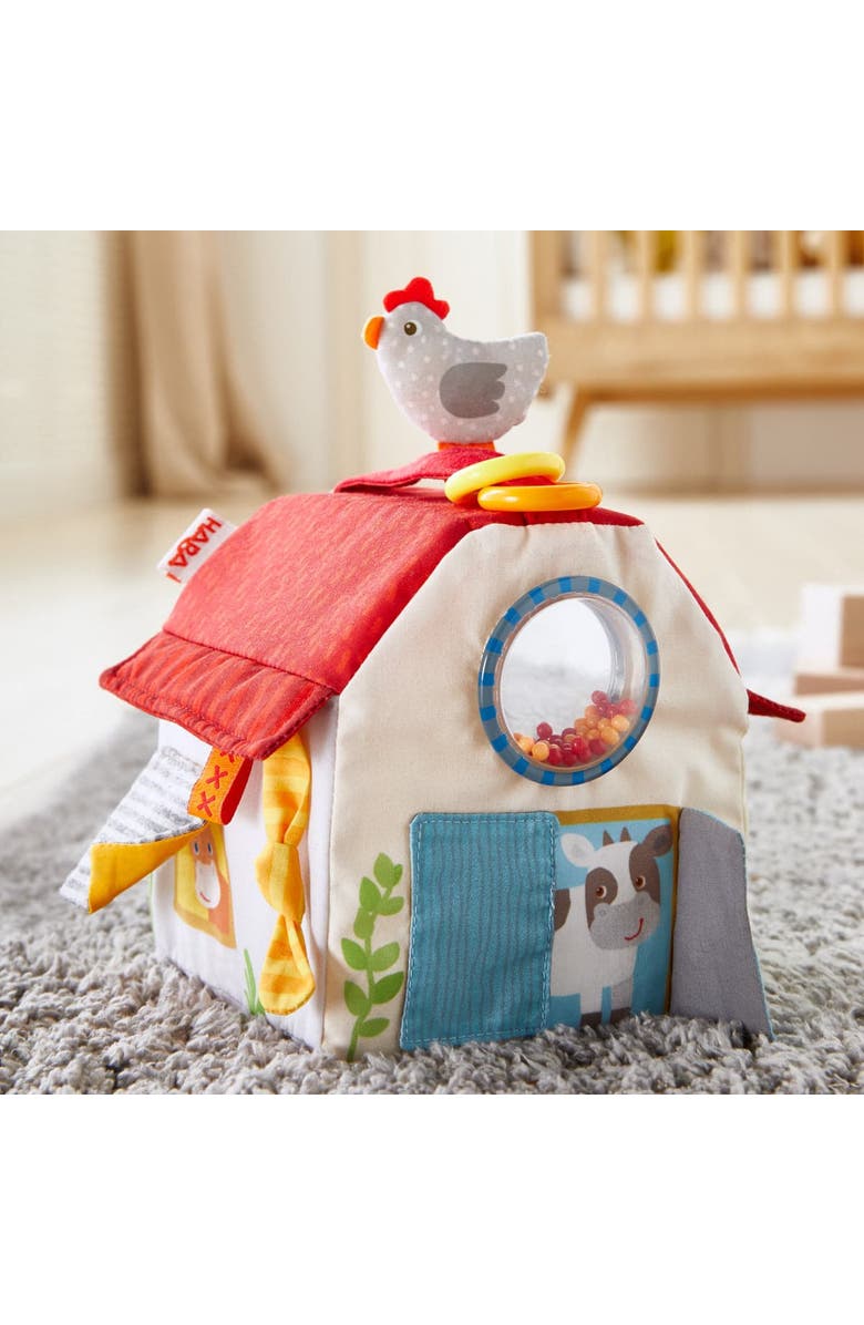 HABA Sensory Play Cube Farmyard - Infant Toys for Tummy Time and Best Toys for Baby Development for 6 Months+ with Rattle & Crinkle Sounds, Alternate, color, Multi