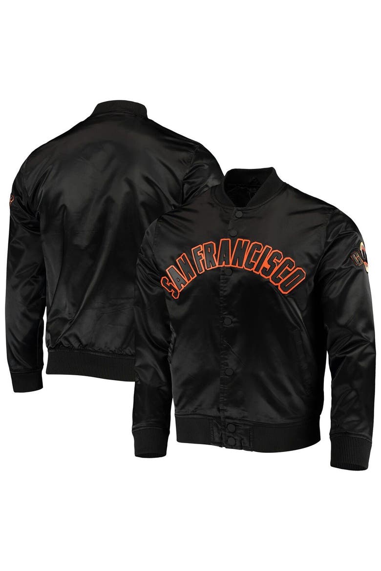 Men's Pro Standard Black San Francisco Giants Wordmark Satin Full-Snap Jacket, Main, color, Black