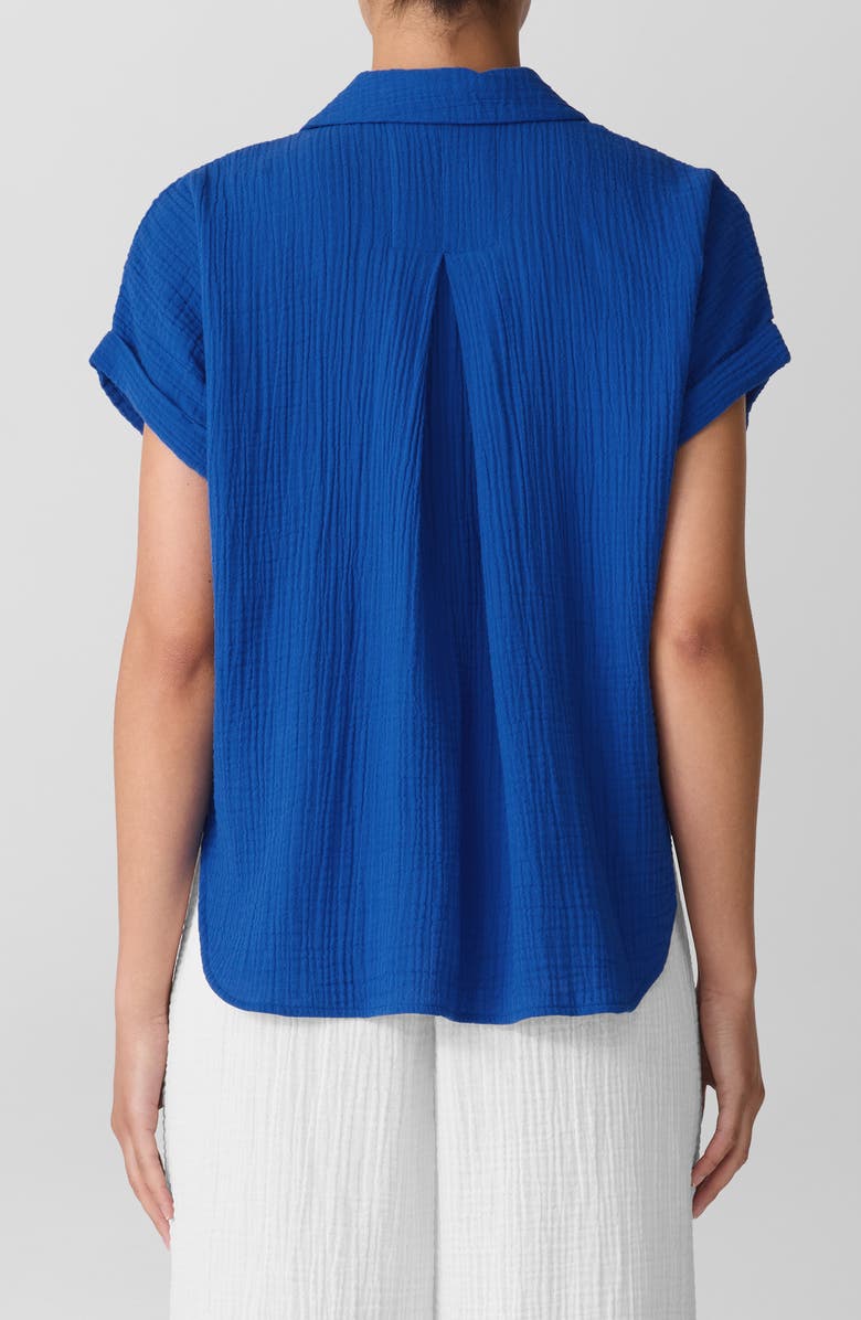 Eileen Fisher Notch Collar Roll Cuff Shirt, Alternate, color, Bluebird
