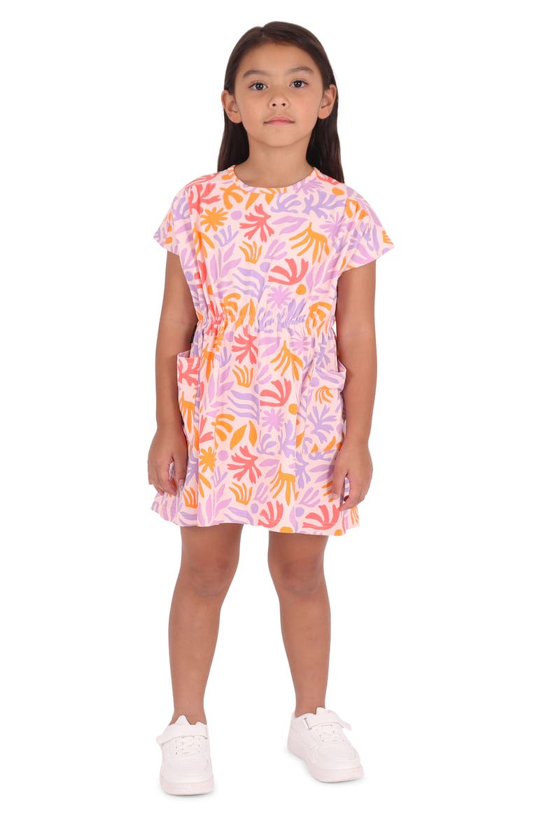 Kids' Abstract Print Cotton Dress, Alternate, color, LILAC