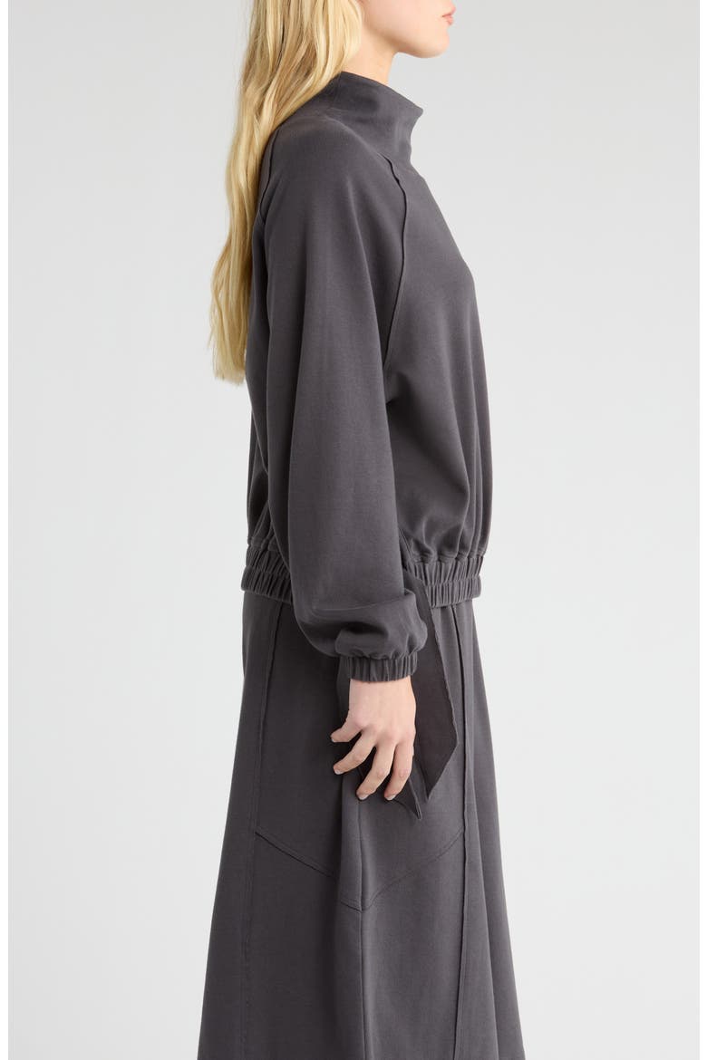 Seren Side Tie Funnel Neck Top, Alternate, color, INK