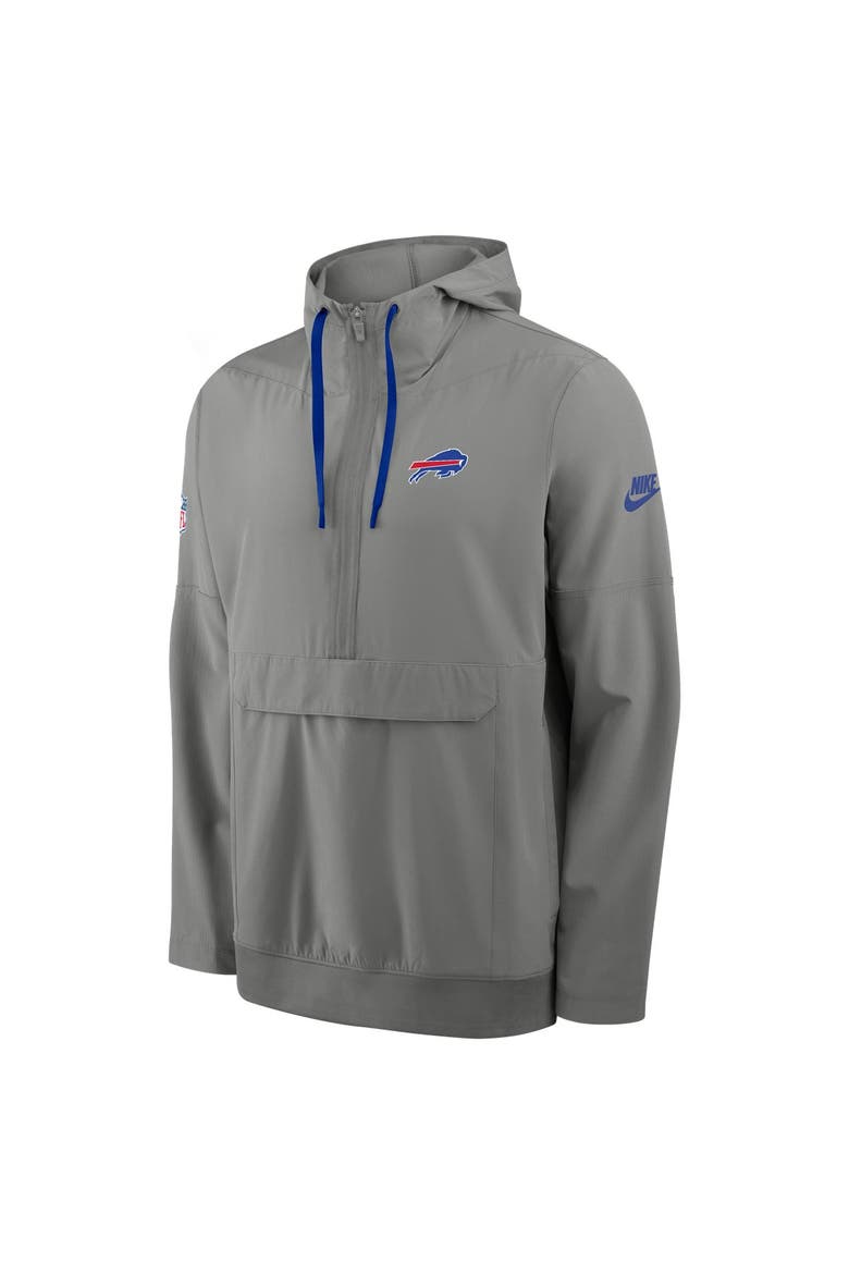 Men's Nike Gray Buffalo Bills Sideline Broken Rules Alternate Anorak Half-Zip Hooded Jacket, Alternate, color, Gray
