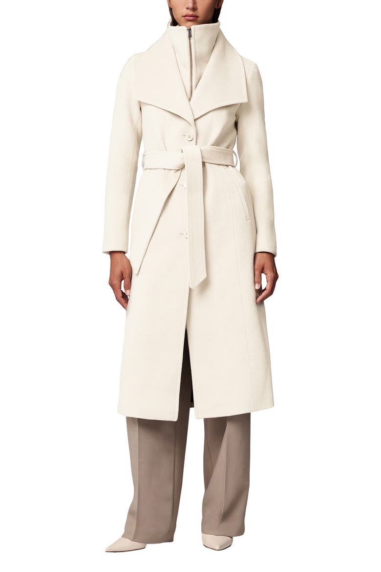 Ilana Bib Detail Wool Blend Trench Coat, Main, color, POWDER