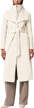 Soia & Kyo Ilana Bib Detail Wool Blend Trench Coat