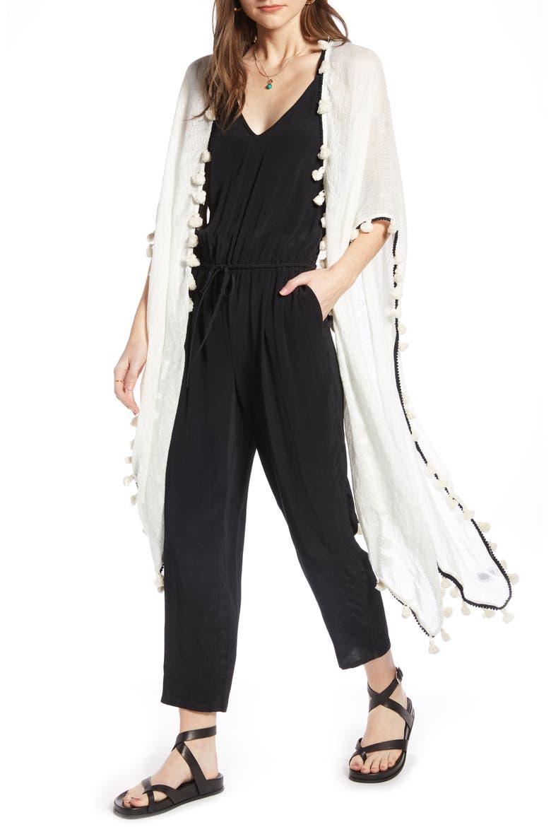 Tassel Trim Wrap, Main, color, IVORY