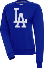 ANTIGUA Women's Antigua Royal Los Angeles Dodgers Victory Chenille Pullover Sweatshirt