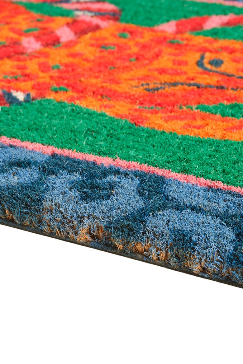 Kerala 100% Coir Doormat 18" x 30", Alternate, color, Blue-Green