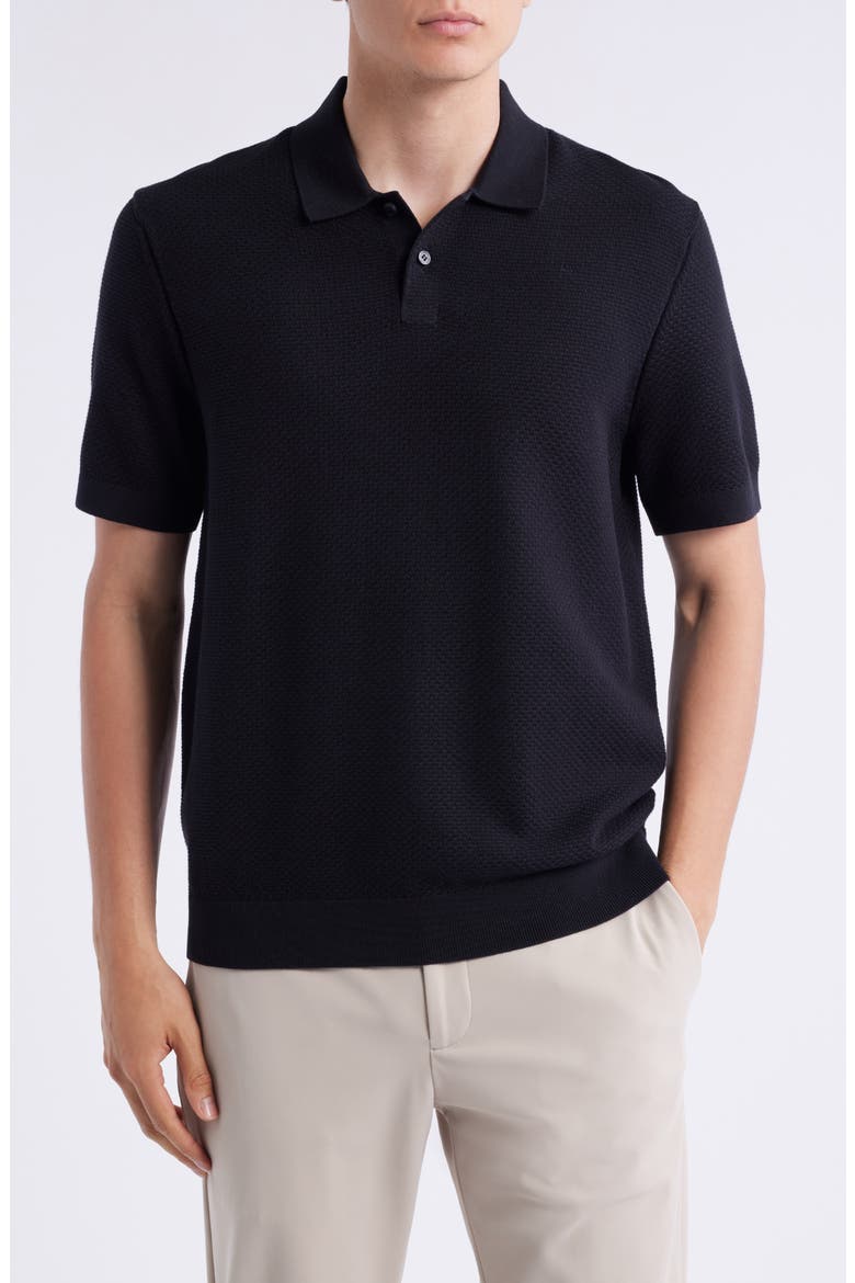 Soris Cotton Polo, Main, color, BLACK