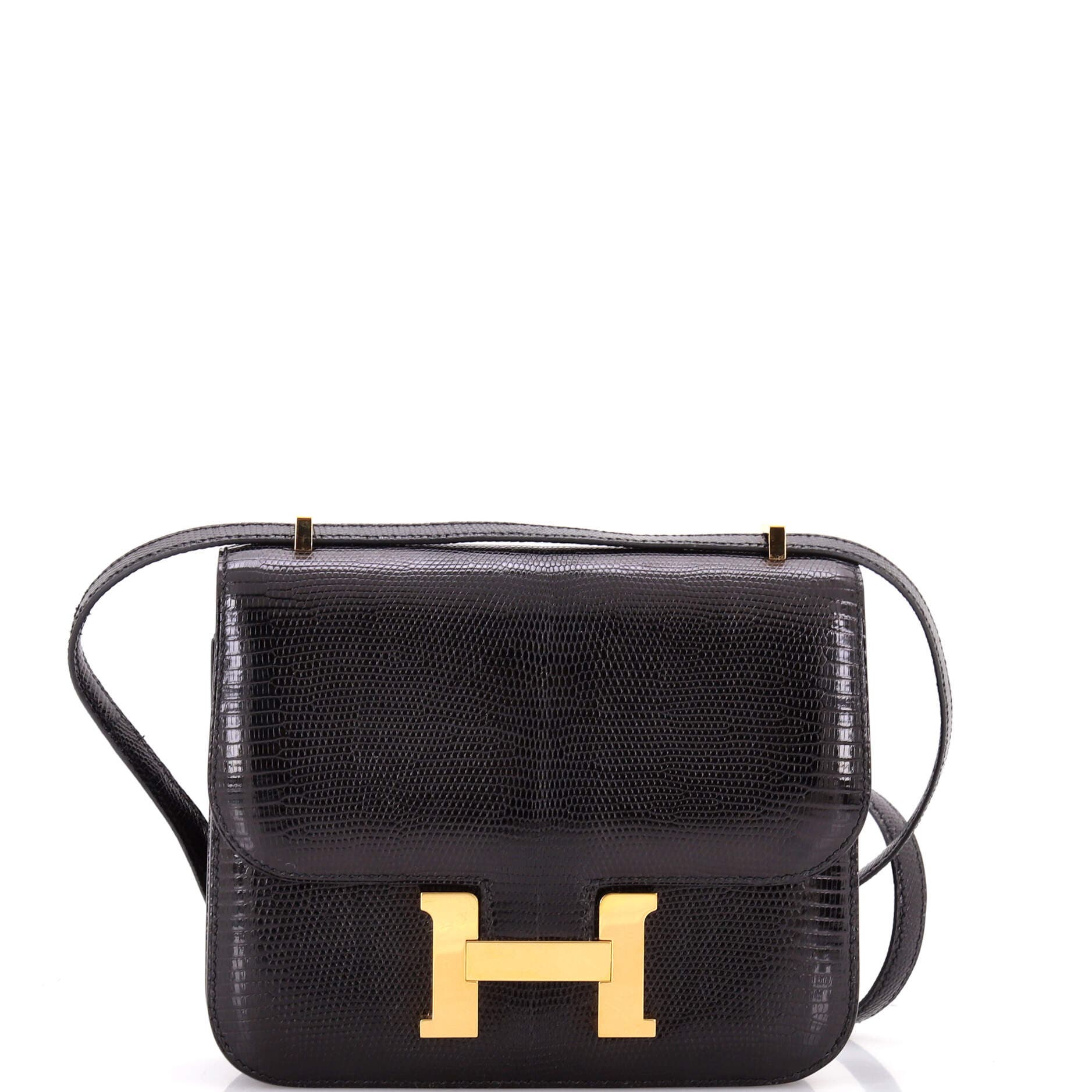 Pre-Owned Hermes Constance NM Bag Lizard 18, Main, color, Noir