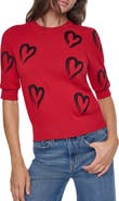 DKNY Heart Short Sleeve Sweater