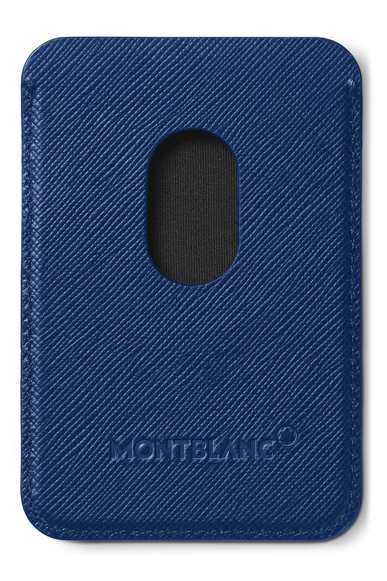MagSafe® Compatible Sartorial Leather Card Holder, Alternate, color, BLUE