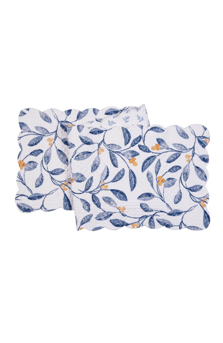 C&F Home Laurelwood Vine and Berries Quilted Table Runner 14" x 51", Main, color, Blue