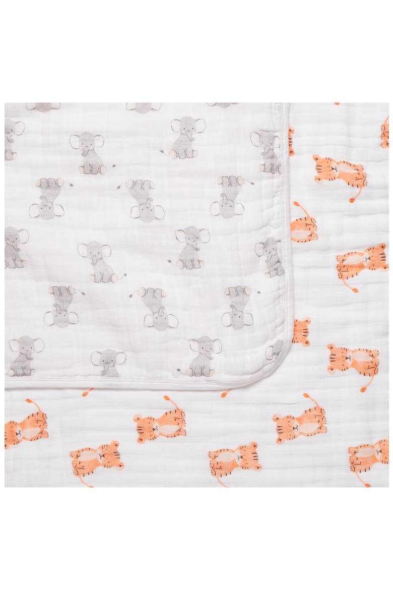 ADEN AND ANAIS Cotton Muslin Dream Blanket, Alternate, color, SAFARI BABES - ELEPHANT/ TIGER