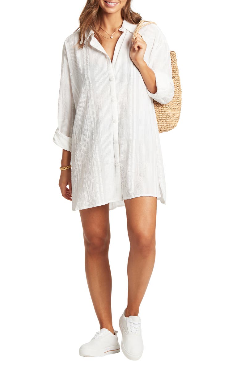 Sea Level Heatwave Cover-Up Shirtdress, Main, color, 