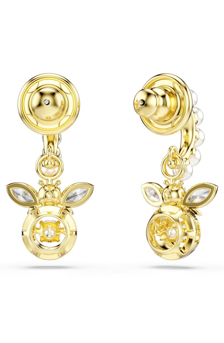 Swarovski Idyllia Faux Pearl Bee Drop Earrings, Alternate, color, Gold/ Multi