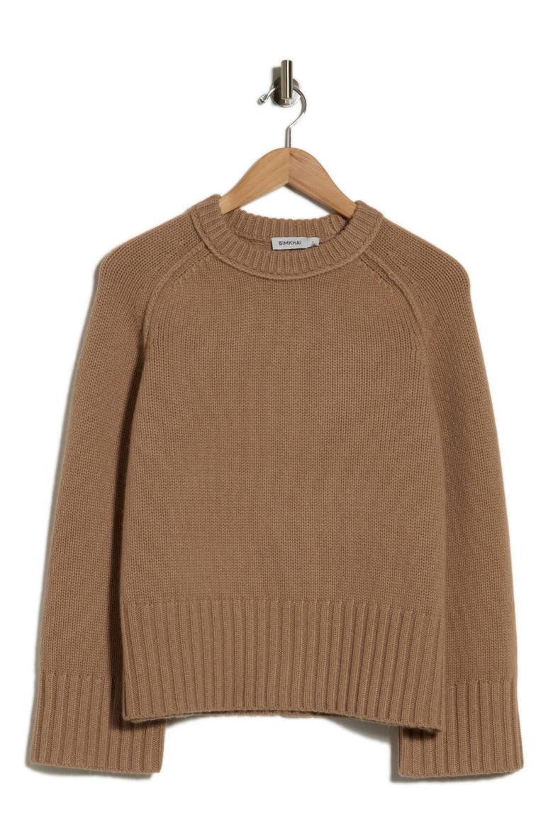 Curtis Recycled Cashmere Crewneck Sweater, Main, color, CAMEL