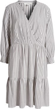 beachlunchlounge Azalea Stripe Tiered Cotton Blend Dress