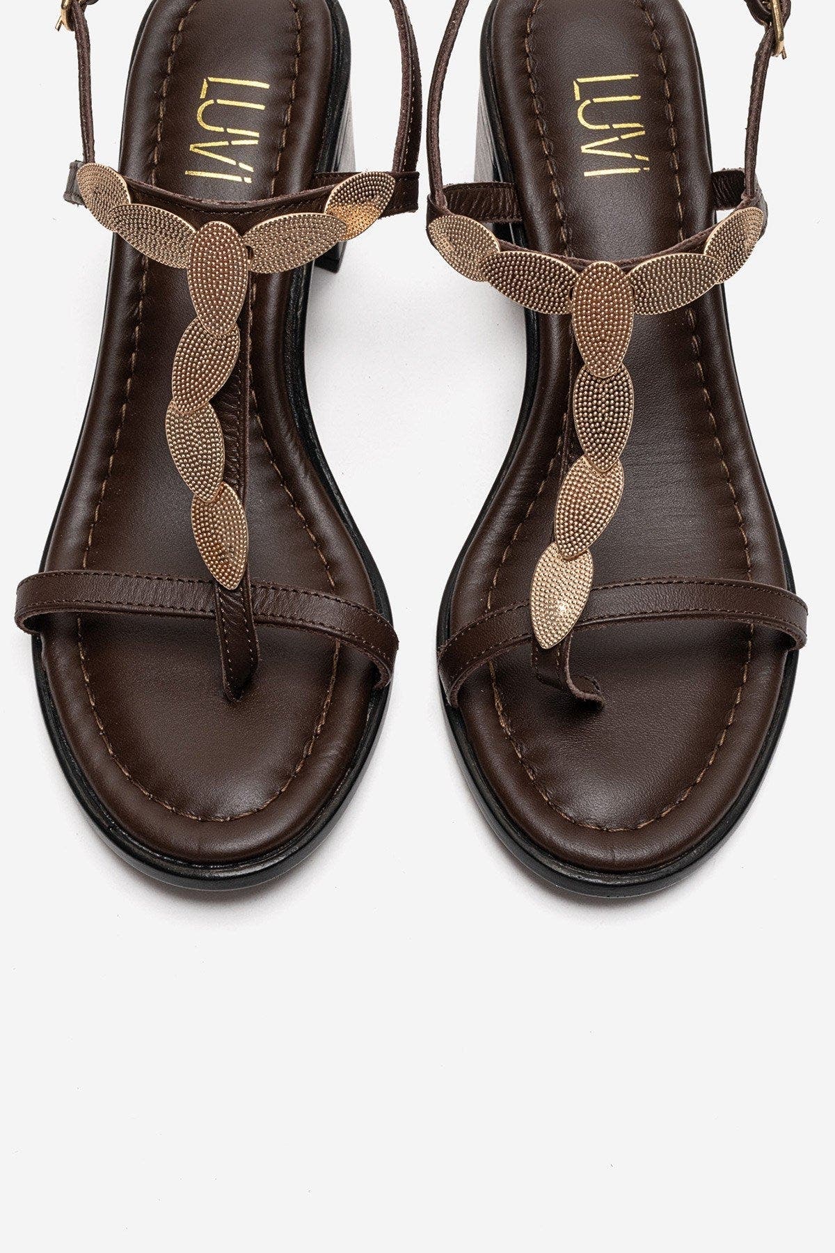 Forever & Always Shoes Serona Leather Block Heel Sandal, Alternate, color, Brown