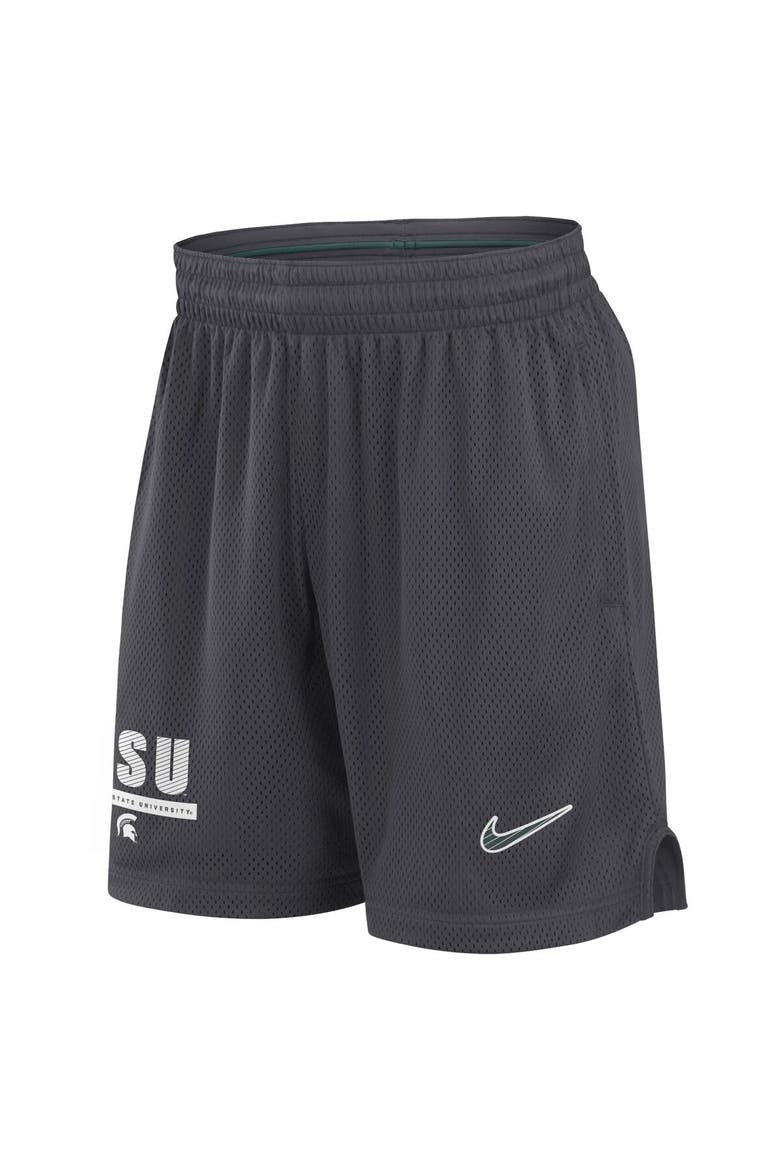 Men's Nike Anthracite Michigan State Spartans 2024 Sideline Performance Mesh Shorts, Alternate, color, Anthracite