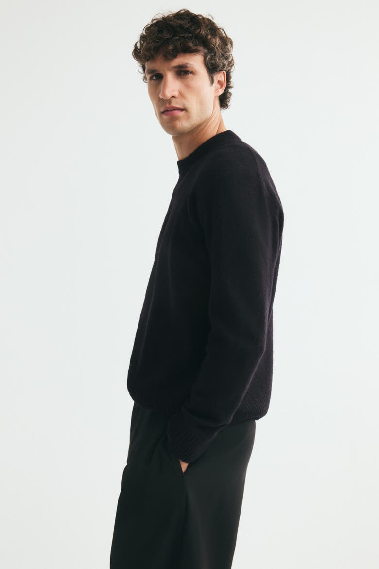 Regular-Fit Brushed Sweater, Alternate, color, Black