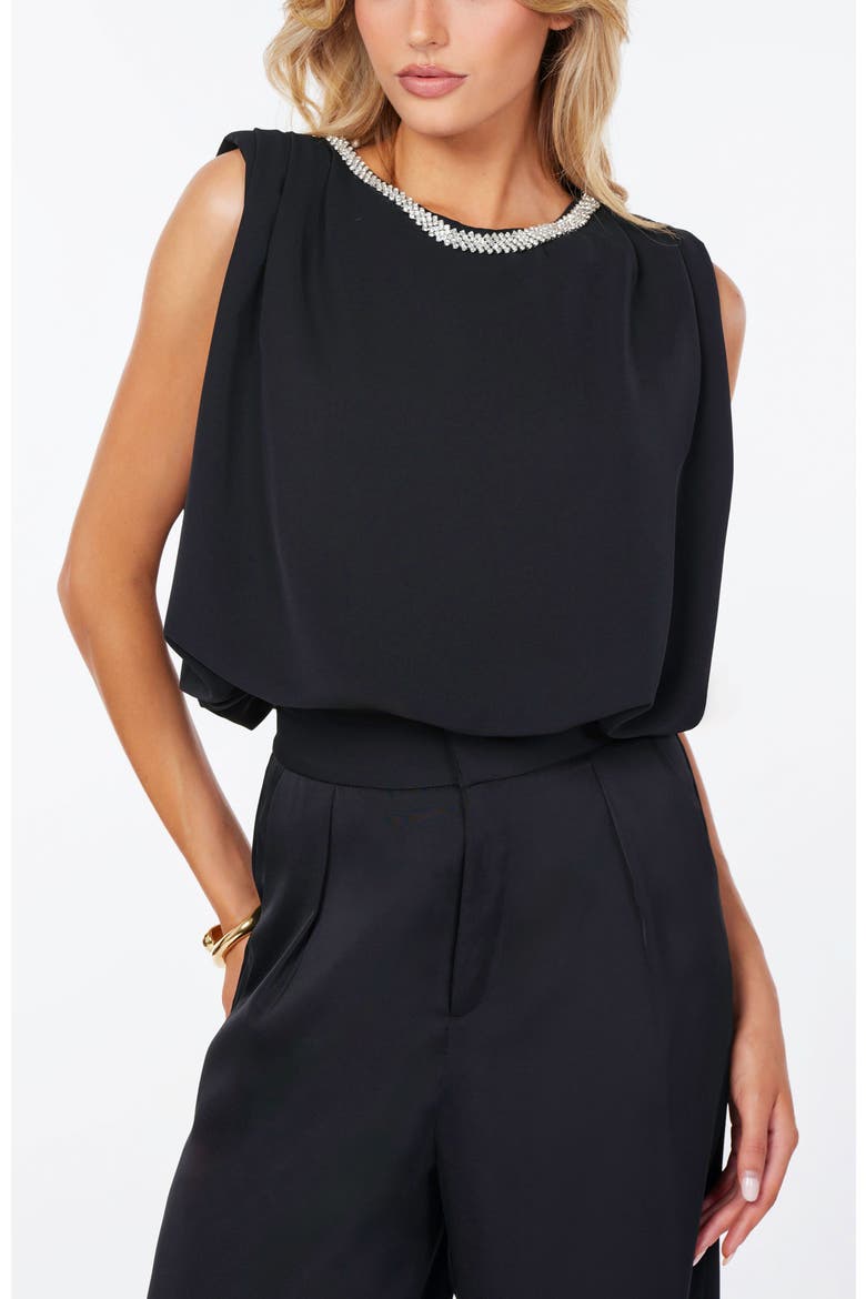Monroe Bubble Hem Top, Main, color, Black