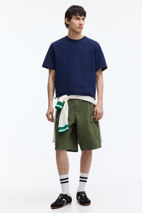 Loose Fit Cotton Cargo Shorts