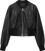 AllSaints Suri Leather Bomber Jacket