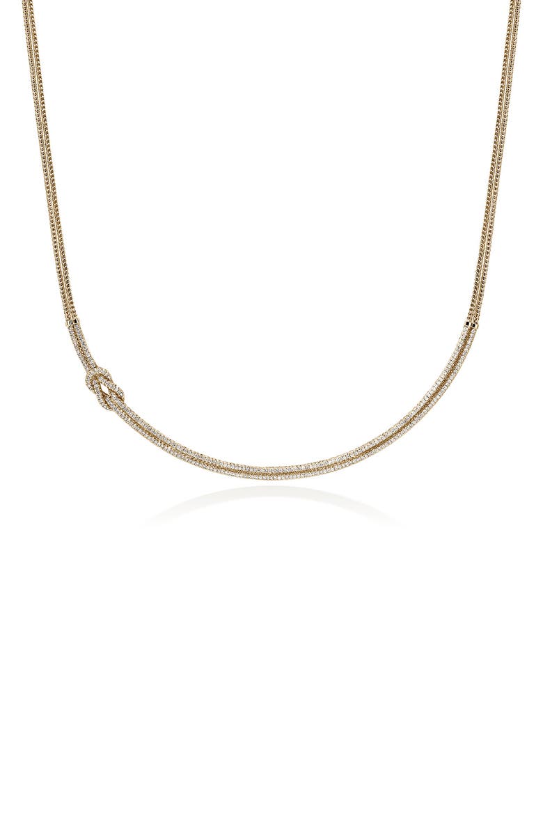 John Hardy Love Knot Necklace, Gold, Diamonds, Main, color, Gold