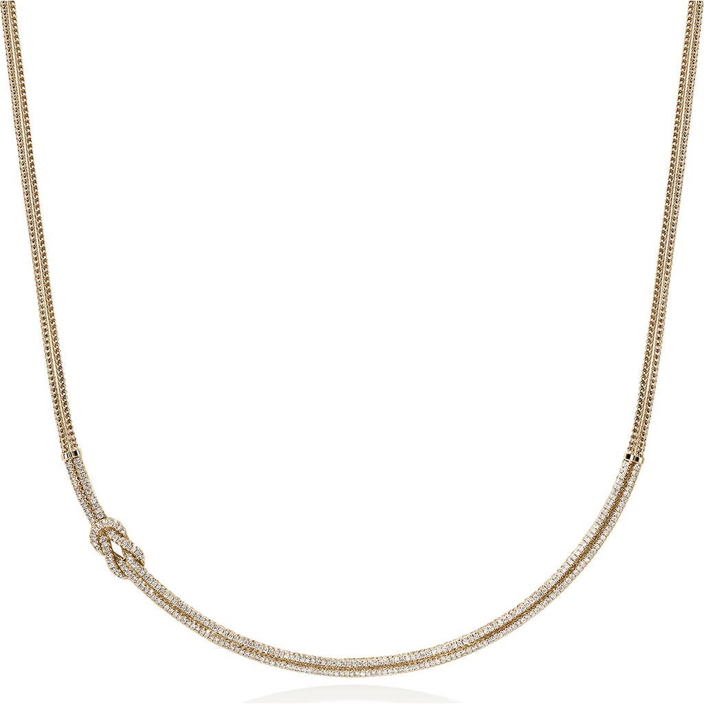 John Hardy Love Knot Necklace, Gold, Diamonds In Gold