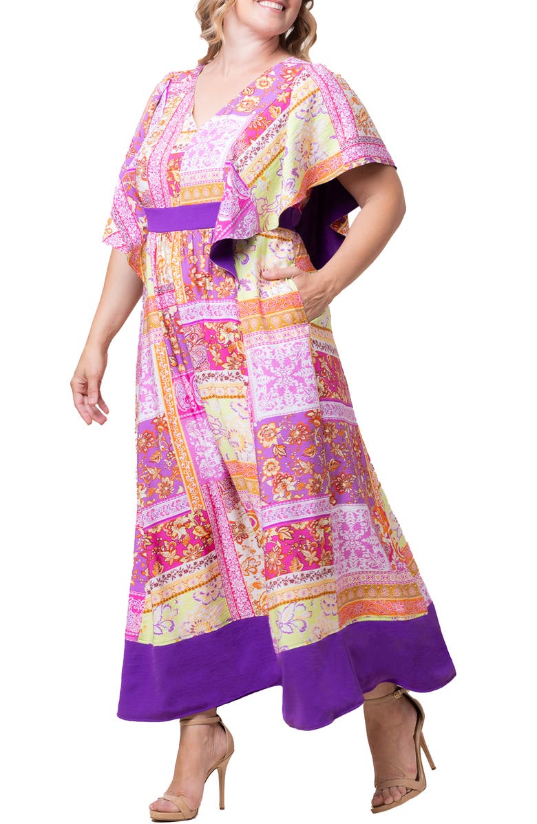 Kiyonna Mediterranean Breeze Maxi Dress, Alternate, color, Mixed Mosaic Print