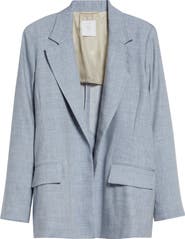 Eleventy Open Front Linen & Wool Jacket