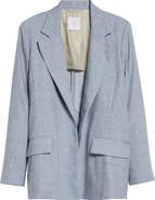 Eleventy Open Front Linen & Wool Jacket