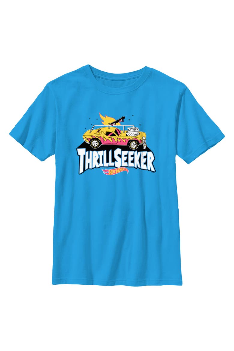 Boys Hot Wheels Thrill Seeker Logo T Shirt, Main, color, Sapphire