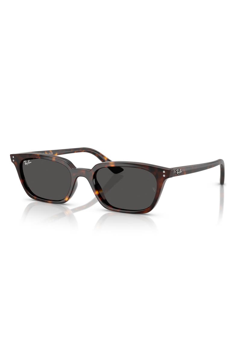 Ray-Ban 52mm Zaya Pillow Sunglasses, Alternate, color, Havana / Dark Grey