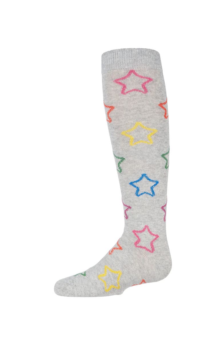 MeMoi Star Shine Knee-High Socks, Main, color, Lt Gray Heather