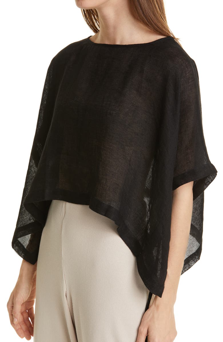 Eileen Fisher Layered Organic Linen Poncho, Alternate, color, 