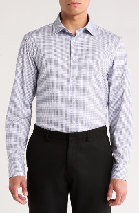 James Long Sleeve Stretch Cotton Button-Up Shirt