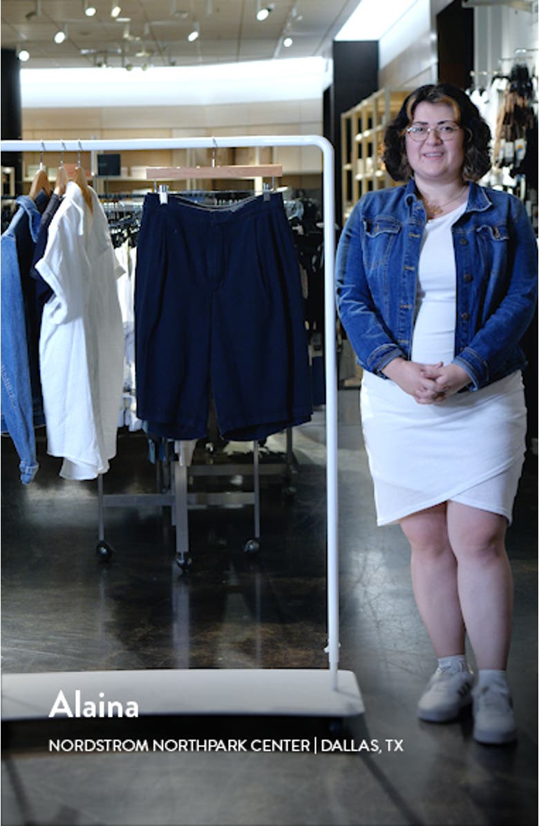 Relaxed High Waist Denim Bermuda Shorts, sales video thumbnail